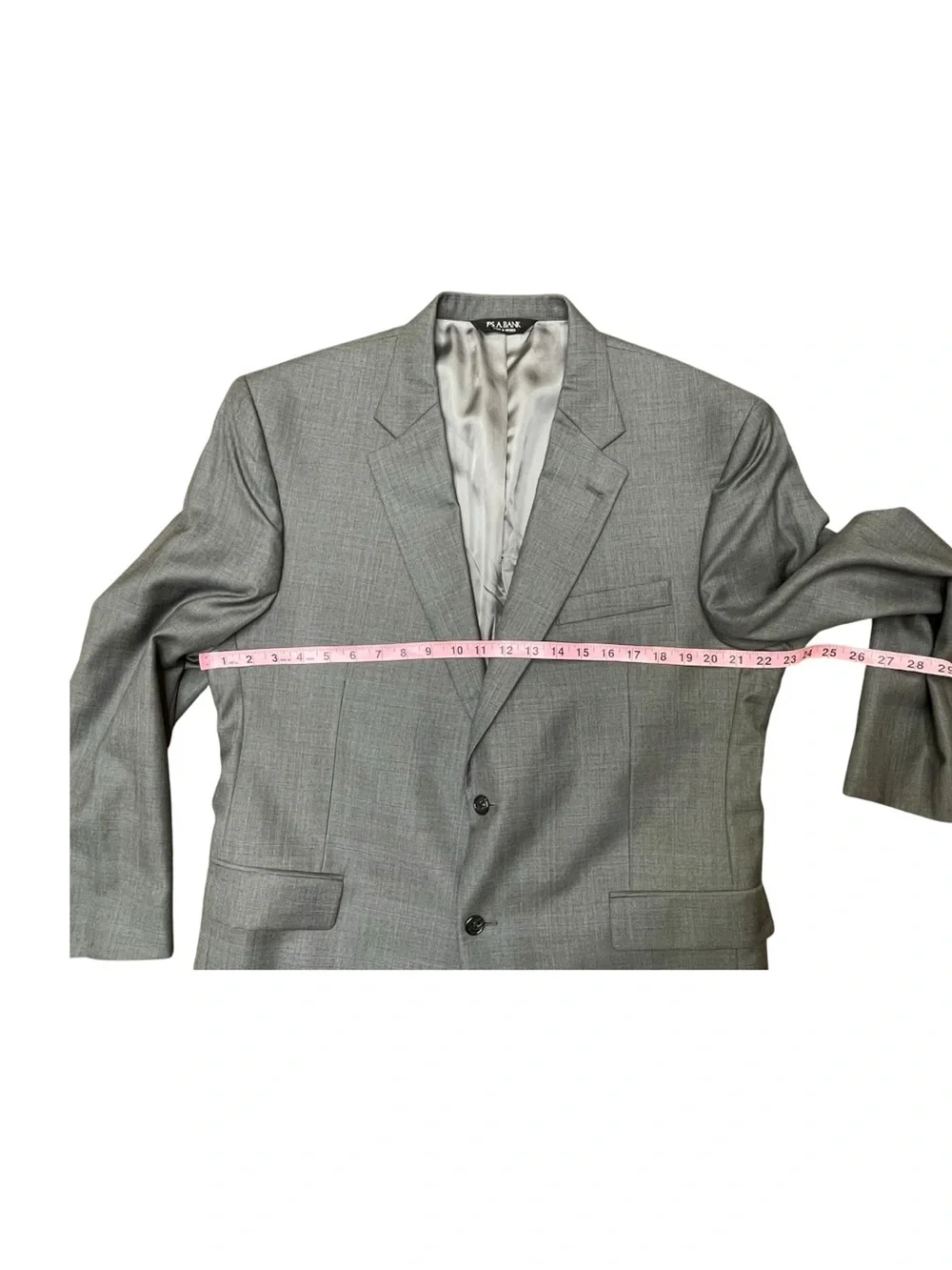 Jos A. Bank Signature Gray Glen Plaid Wool Silk Sport Coat 44R
